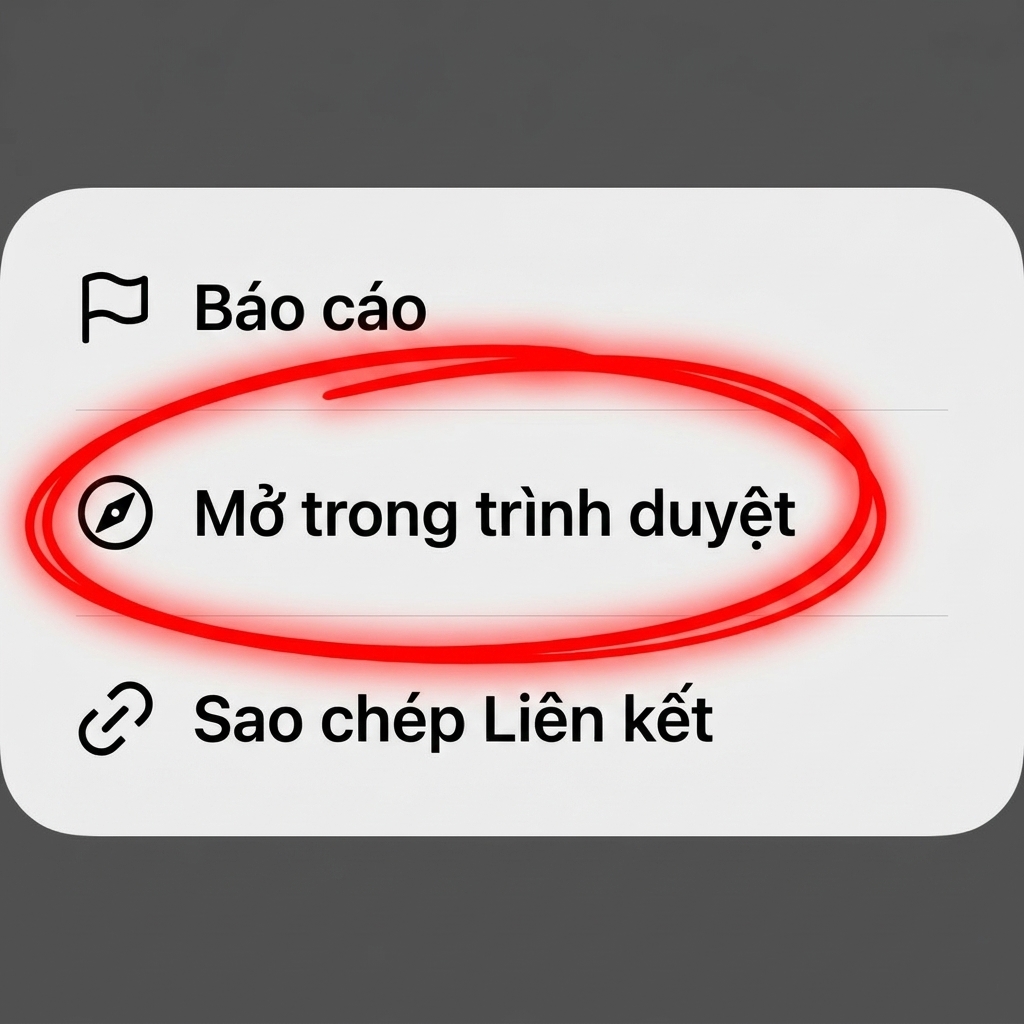 Chọn Mở trong trình duyệt